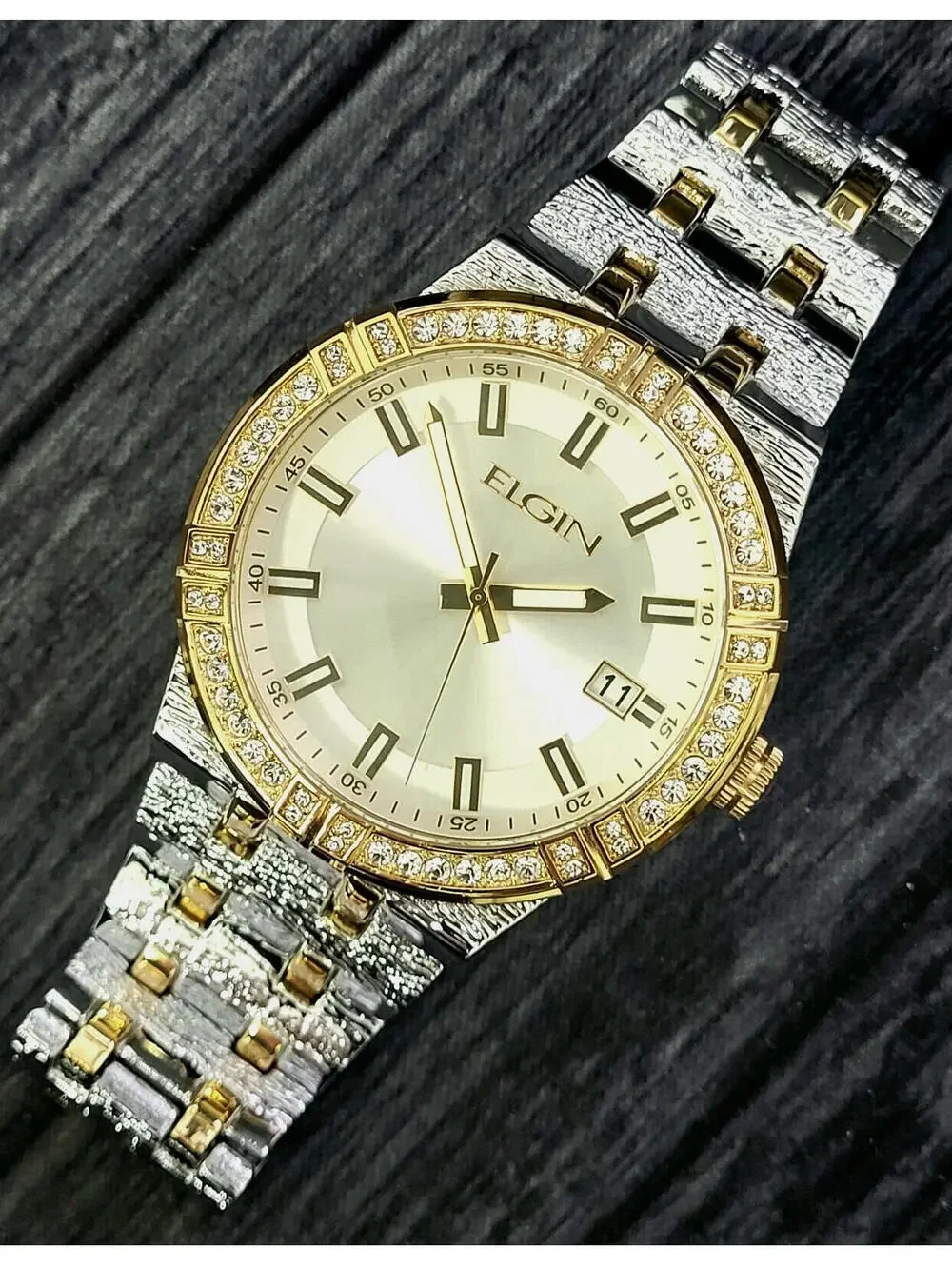 Rare Elgin‎ Nugget Diamond Bezel Mens Watch Authorized Dealer